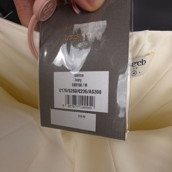 NWT House of CB Sienna Ivory Satin Strapless Corset Midi Dress Romantic Angelic - Picture 2 of 8